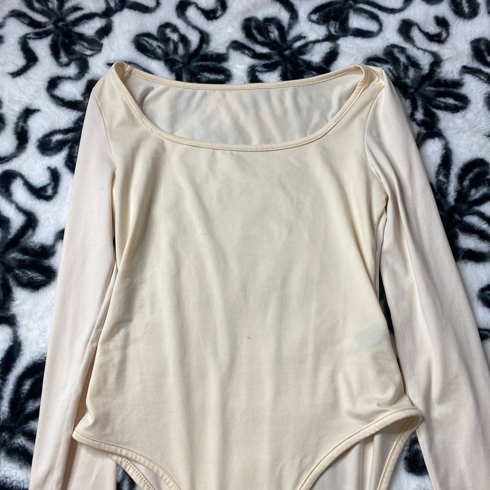 Cream Long Sleeve Bodysuit